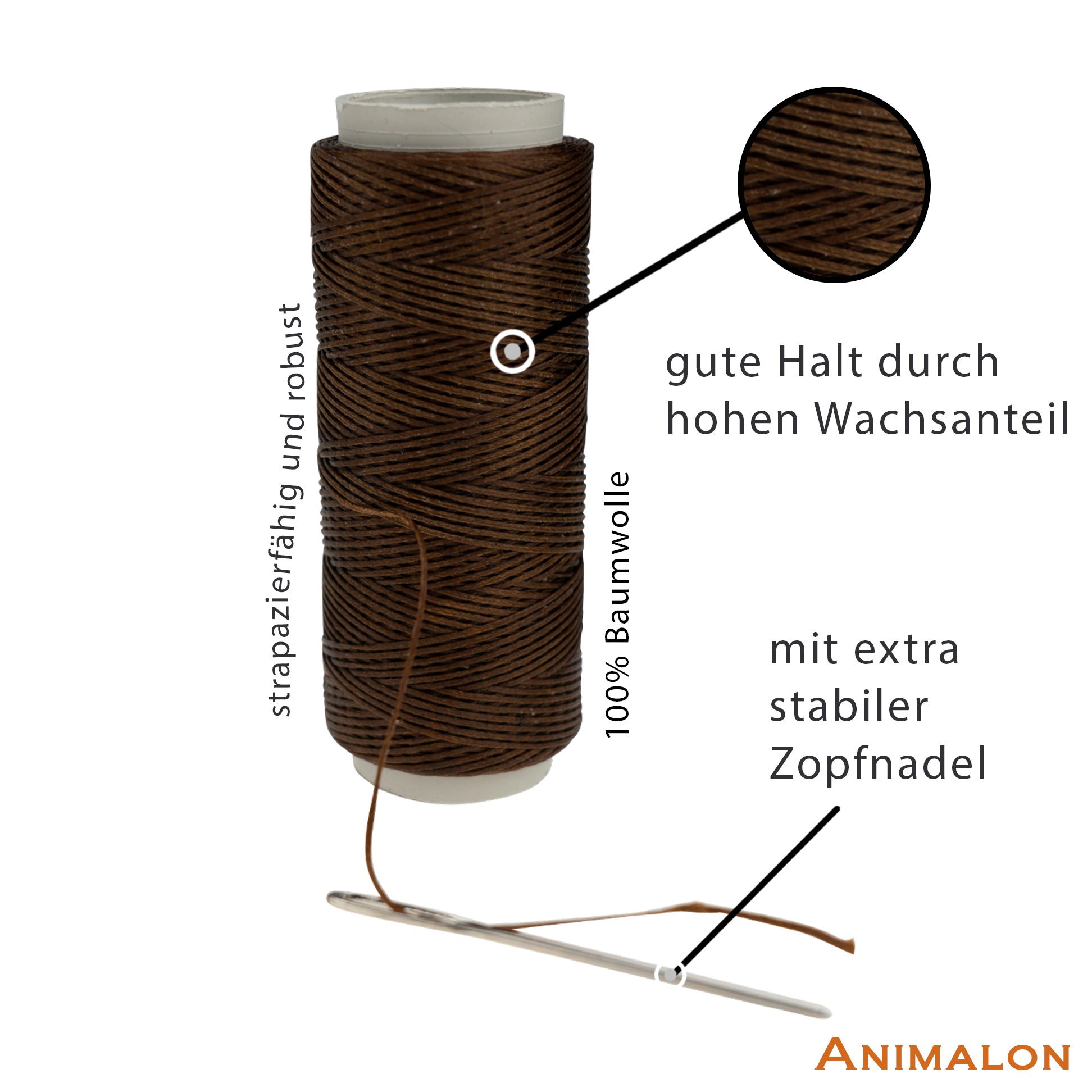 Einnähgarn gewachst