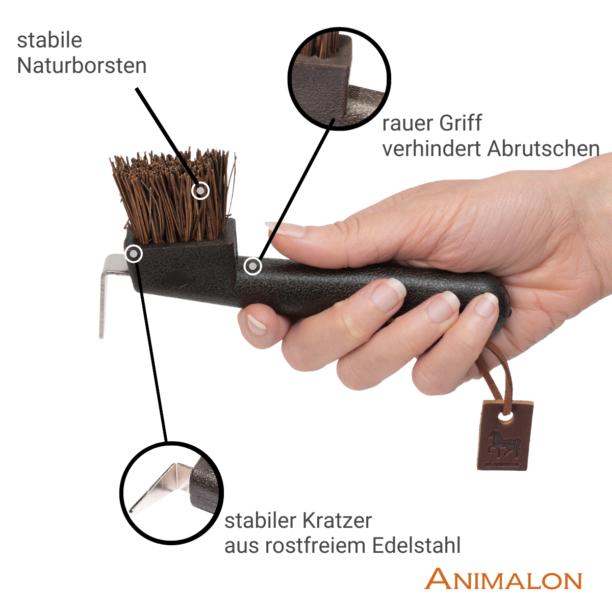 Naturborsten Hufkratzer